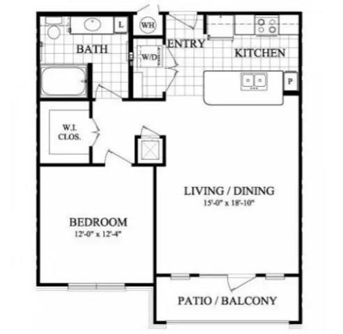 Residences at Pearland Town Center FloorPlan 2 | Rise Apartments