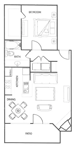 Riverwalk Apartment Floor Plan 1