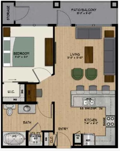 SkyView Apartments Floor Plan 1