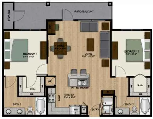 SkyView Apartments Floor Plan 4