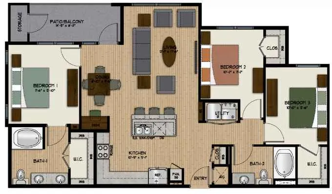 SkyView Apartments Floor Plan 5