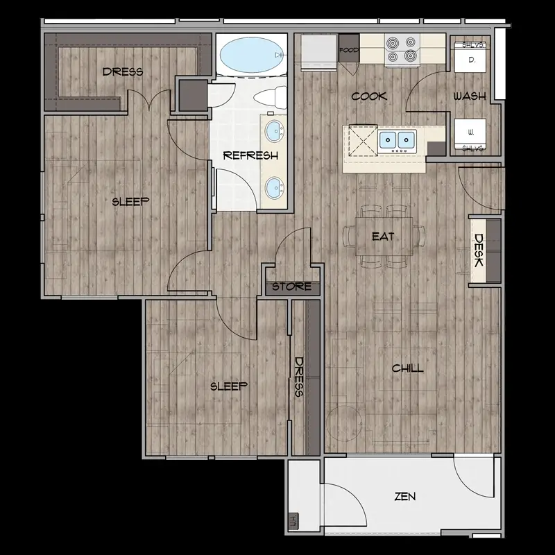 Smart Living at Garden Oaks Apartments Houston FloorPlan 4