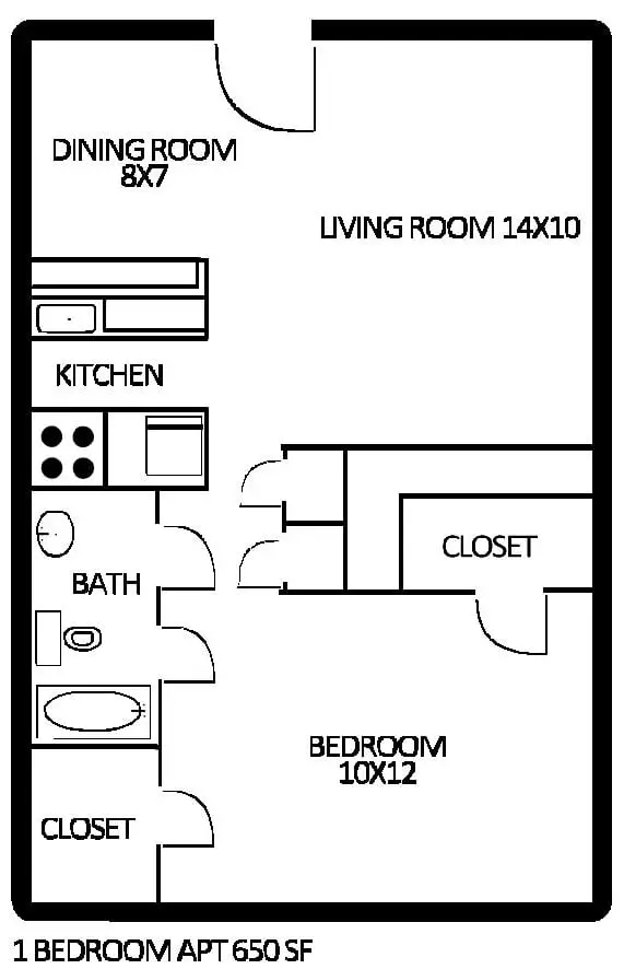 Takara-So Apartments Houston FloorPlan 1