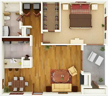 Teakwood at Seabrook houston apartment floorplan 2