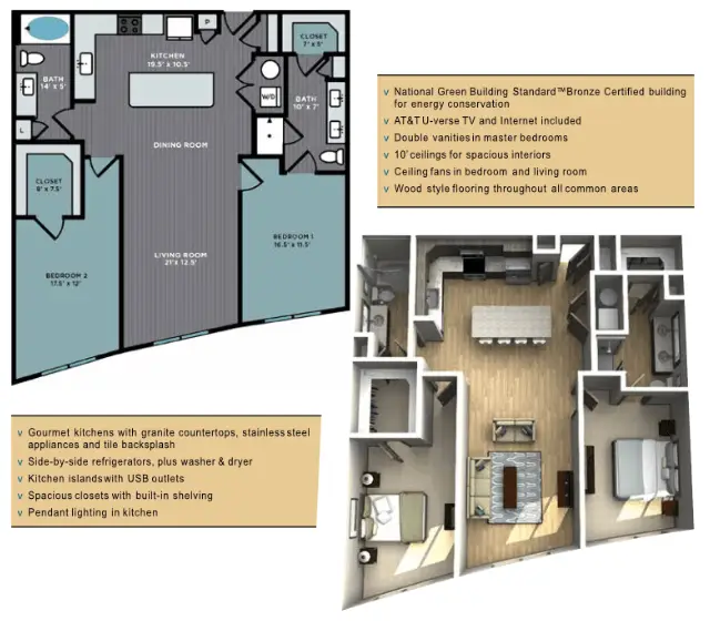 The Abbey at Northpoint Houston Rise Apartments FloorPlan 15