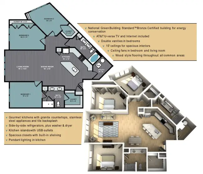 The Abbey at Northpoint Houston Rise Apartments FloorPlan 19