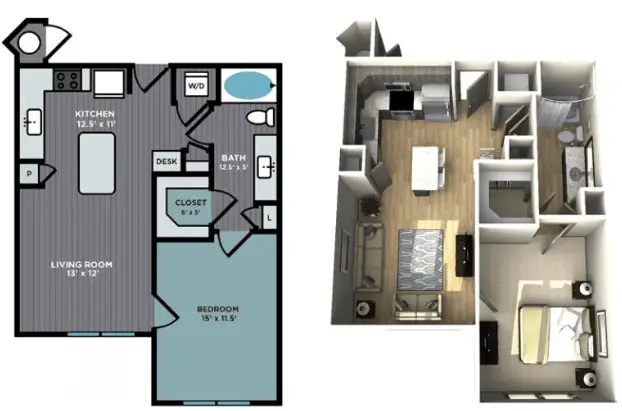 The Abbey at Northpoint Houston Rise Apartments FloorPlan 2