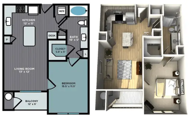 The Abbey at Northpoint Houston Rise Apartments FloorPlan 3