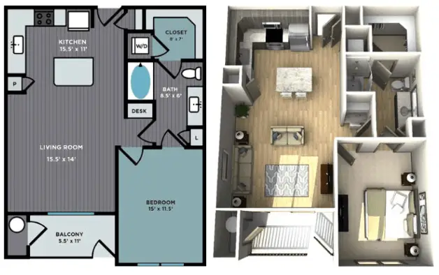 The Abbey at Northpoint Houston Rise Apartments FloorPlan 6
