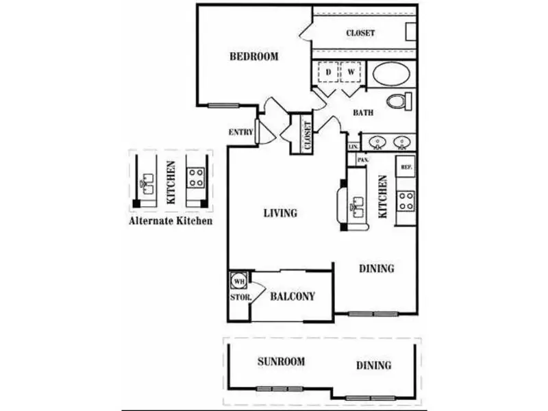 The Boulevard Houston Apartment floorplan 1