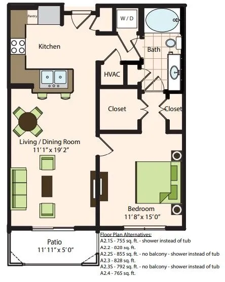 The Caroline Houston Apartments Floor Plan 10