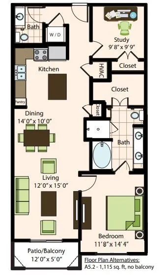 The Caroline Houston Apartments Floor Plan 16