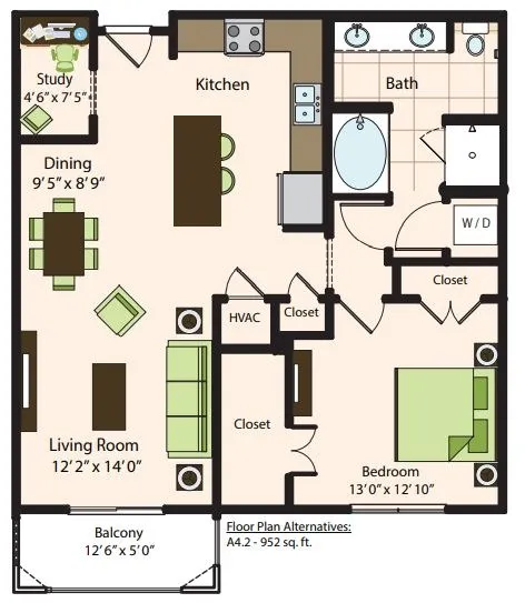 The Caroline Houston Apartments Floor Plan 17