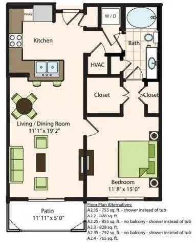 The Caroline Houston Apartments Floor Plan 2