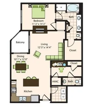 The Caroline Houston Apartments Floor Plan 5