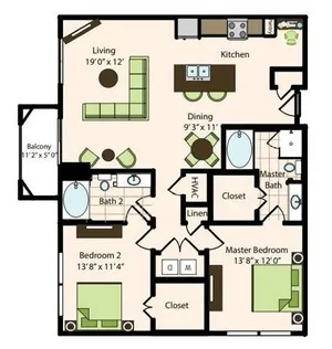 The Caroline Houston Apartments Floor Plan A