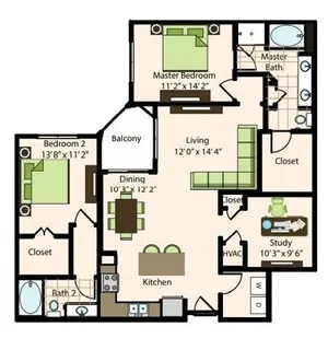 The Caroline Houston Apartments Floor Plan C