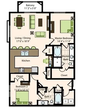The Caroline Houston Apartments Floor Plan E
