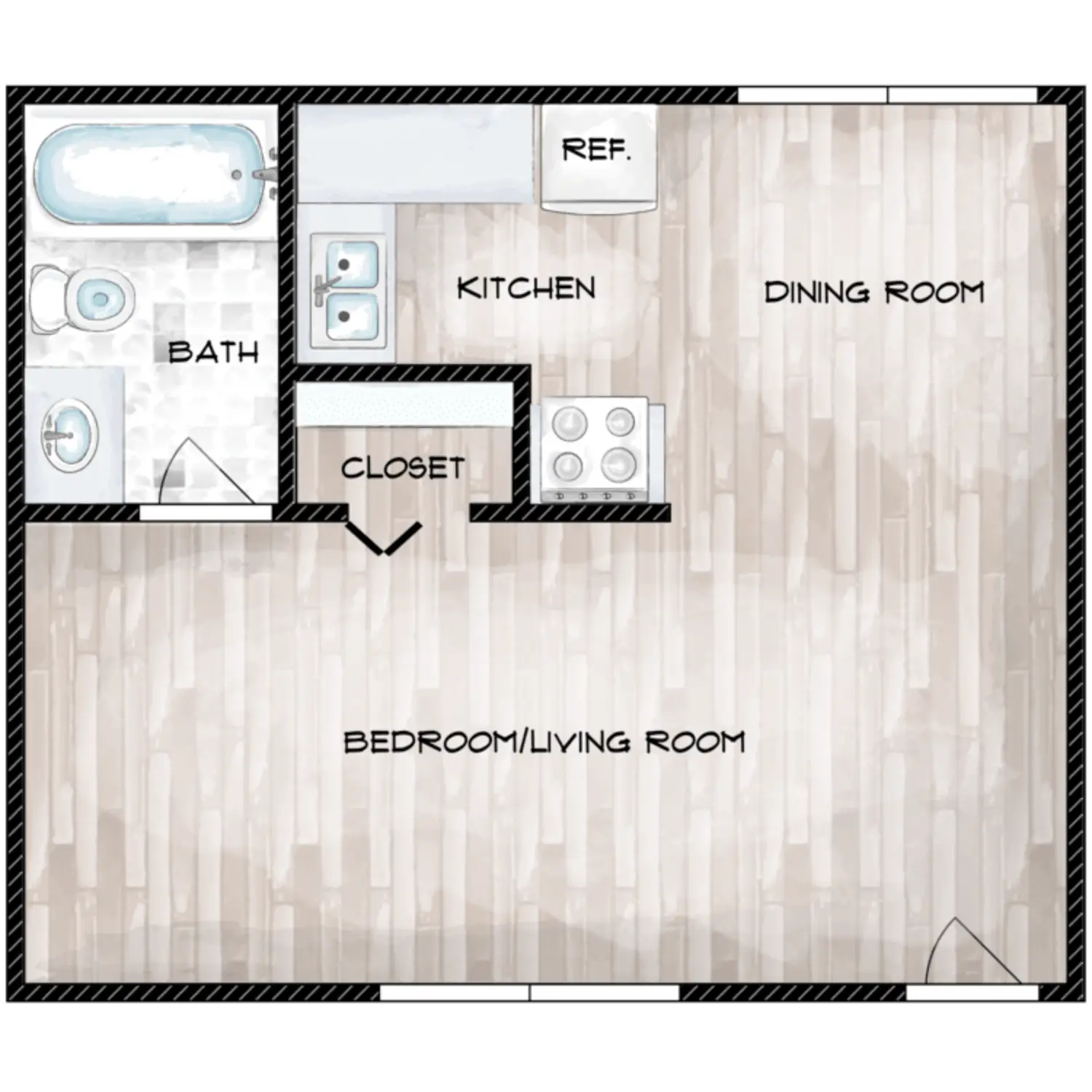 The Court at Oak Forest Floor Plan 1
