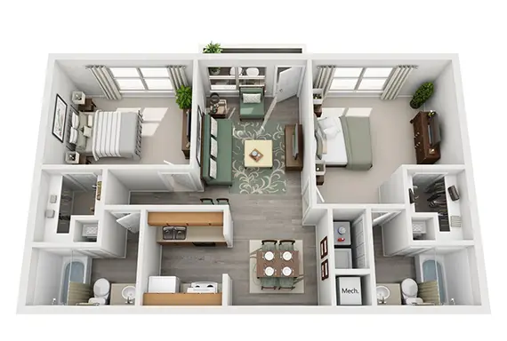 The Falls at Clear Lake Floor Plan bed 2. B