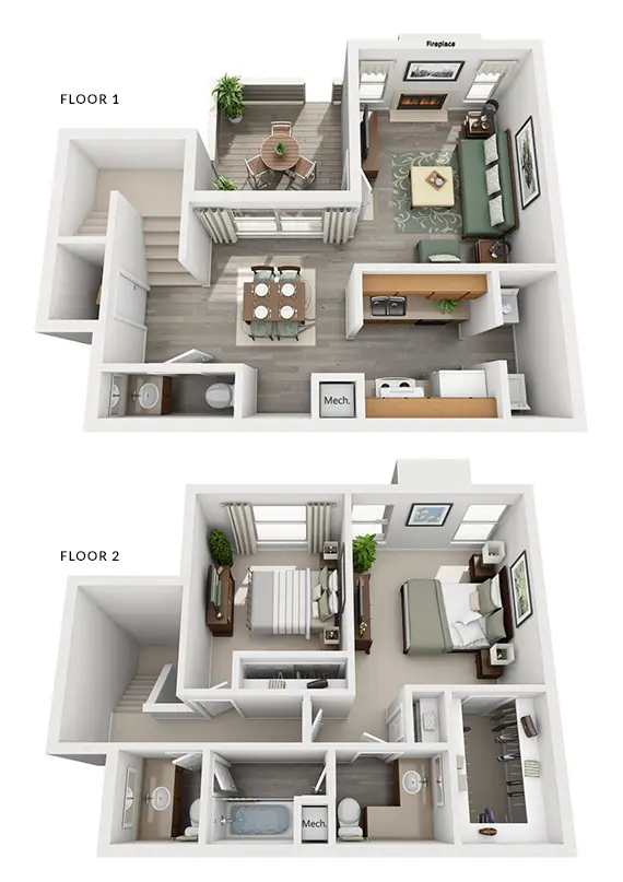 The Falls at Clear Lake Floor Plan bed 2. C