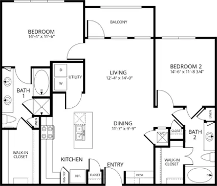 The Hamilton Houston Apartments FloorPlan 5