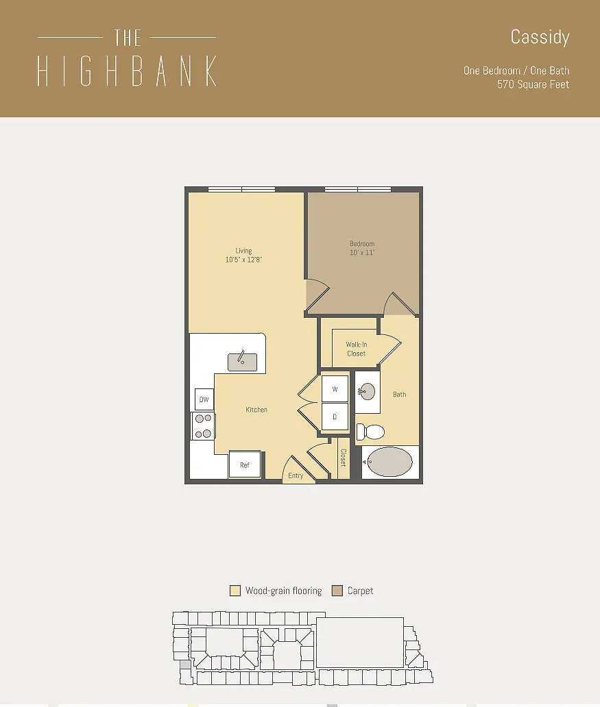 The Highbank Houston Apartments FloorPlan 1