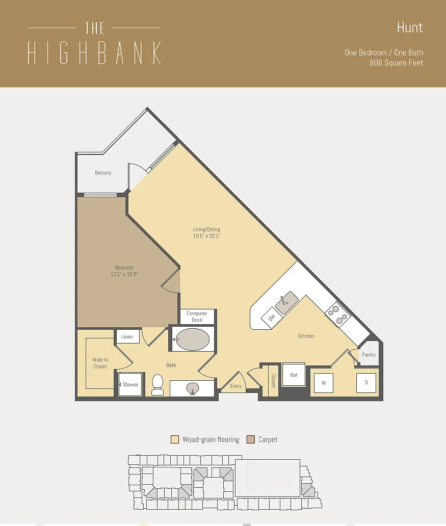 The Highbank Houston Apartments FloorPlan 13