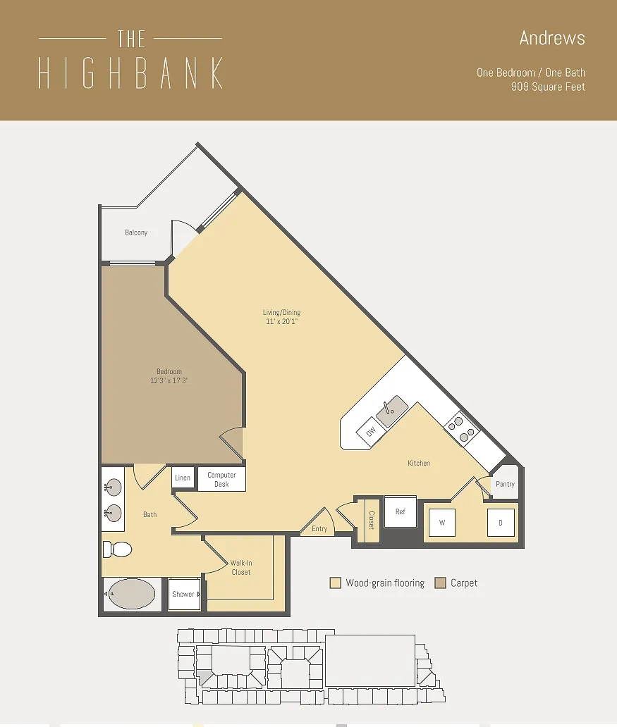 The Highbank Houston Apartments FloorPlan 16