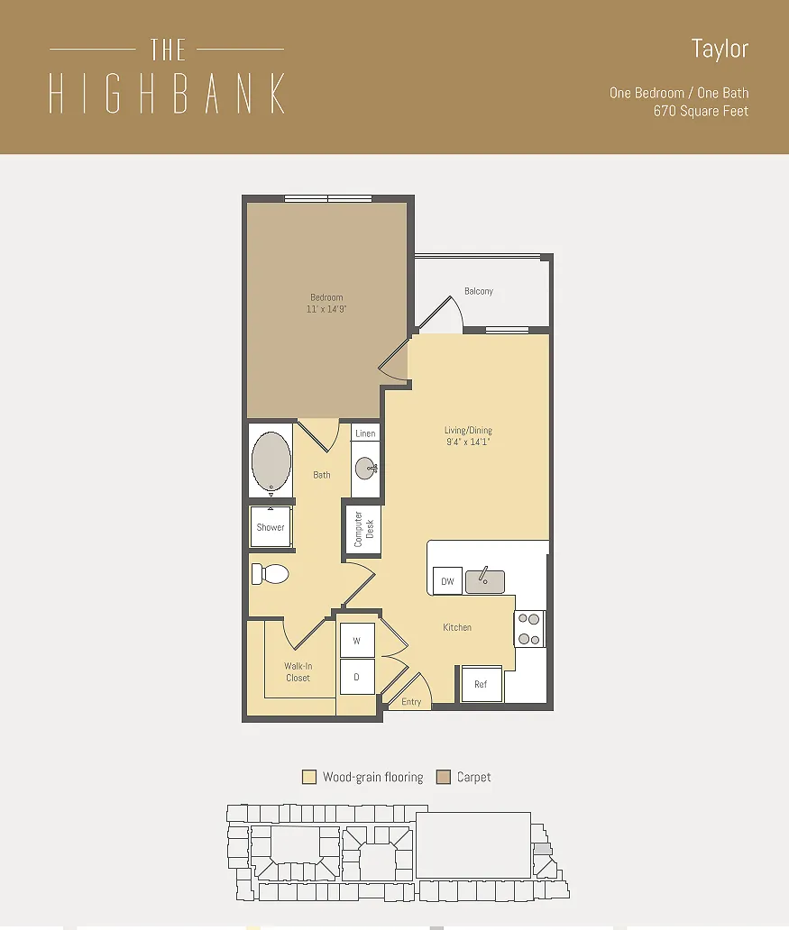 The Highbank Houston Apartments FloorPlan 7