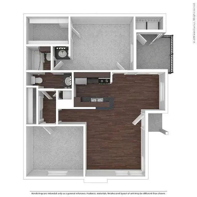 The Huxley At Medical Center Houston Rise Apartments FloorPlan 7