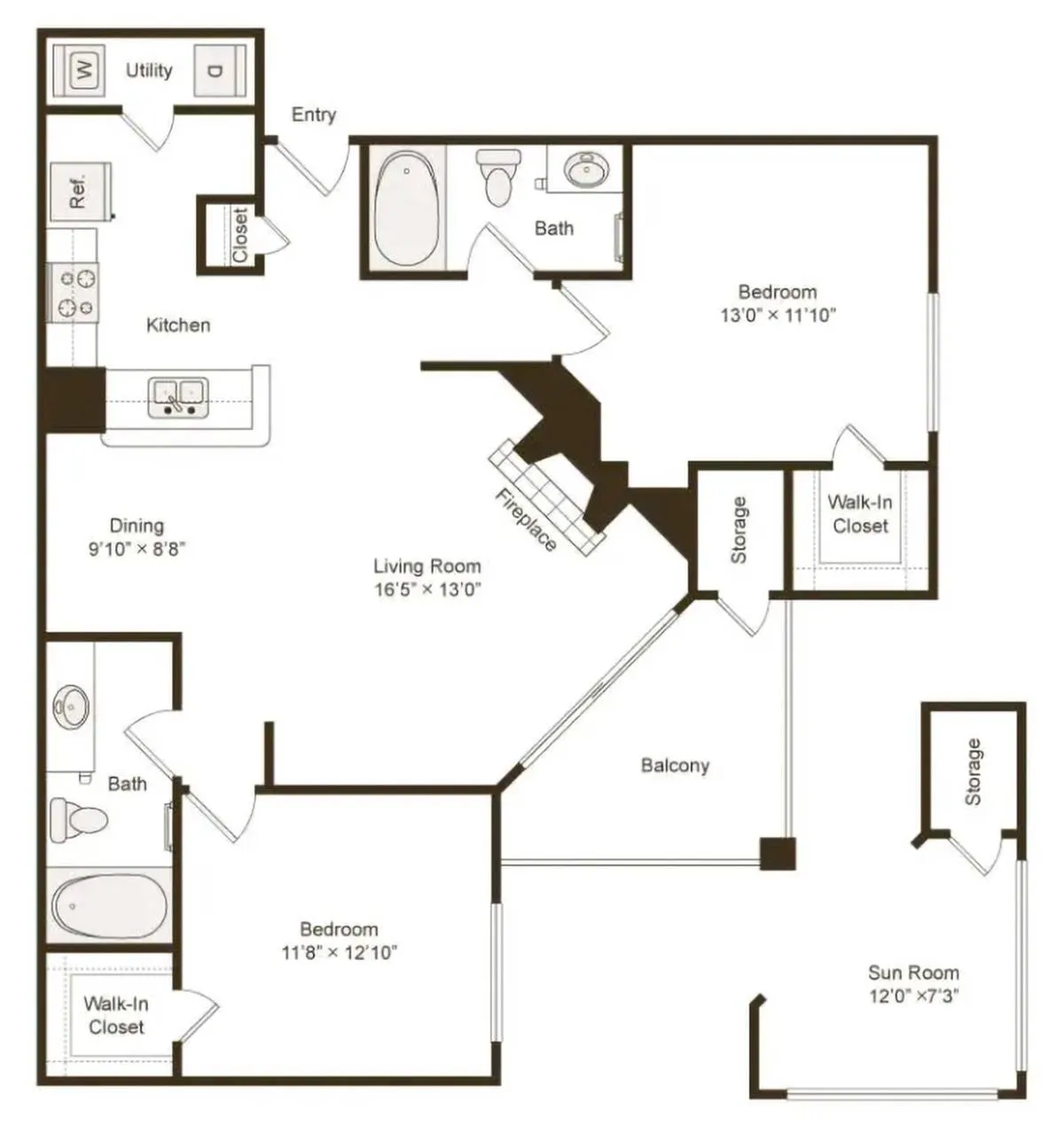 The Lyndon Houston Apartments FloorPlan 16