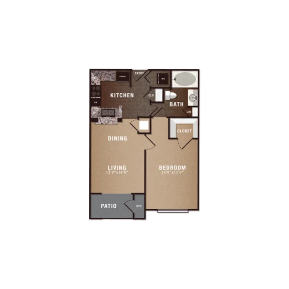 The Maroneal Houston Apartments FloorPlan 1