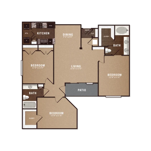 The Maroneal Houston Apartments FloorPlan 11