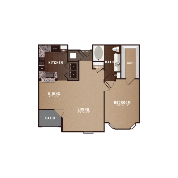The Maroneal Houston Apartments FloorPlan 3