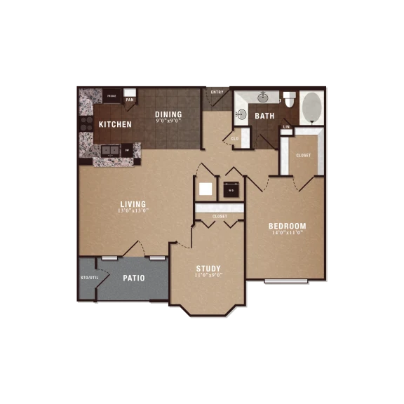 The Maroneal Houston Apartments FloorPlan 4