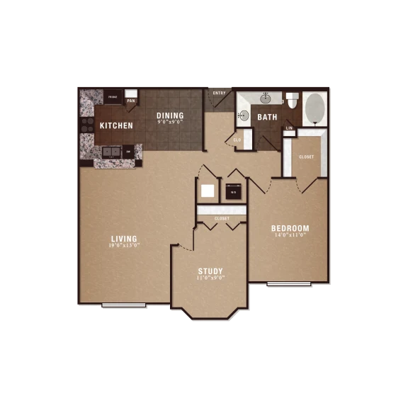 The Maroneal Houston Apartments FloorPlan 5