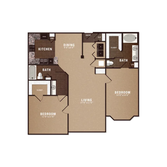 The Maroneal Houston Apartments FloorPlan 7