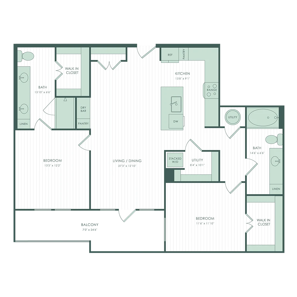 The Mill Houston Apartments FloorPlan 13
