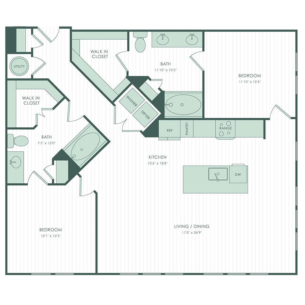 The Mill Houston Apartments FloorPlan 14