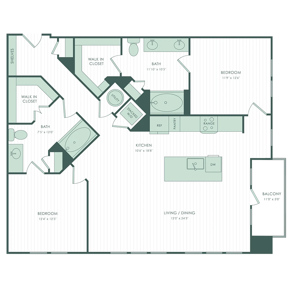 The Mill Houston Apartments FloorPlan 15