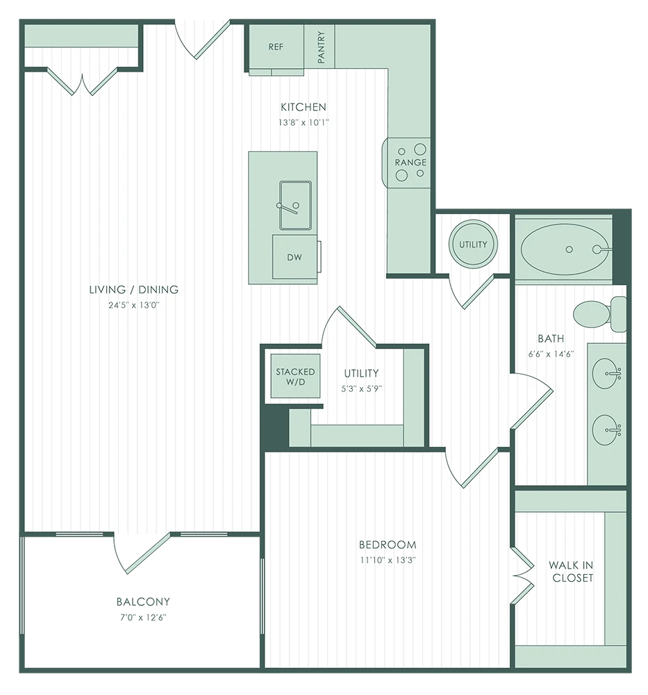 The Mill Houston Apartments FloorPlan 7
