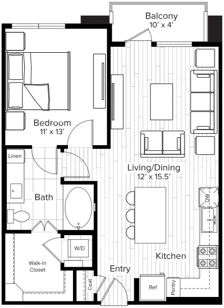 The Parker Houston Apartments FloorPlan 1