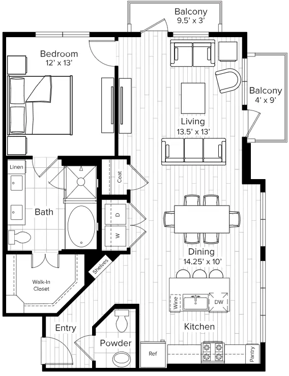 The Parker Houston Apartments FloorPlan 16