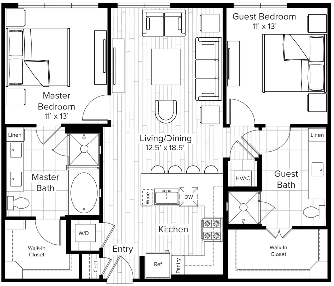 The Parker Houston Apartments FloorPlan 18