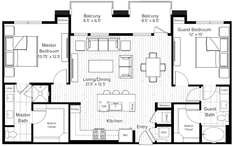 The Parker Houston Apartments FloorPlan 22