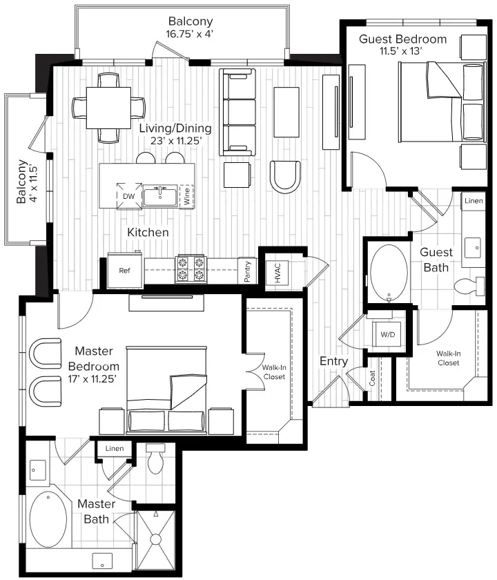 The Parker Houston Apartments FloorPlan 23