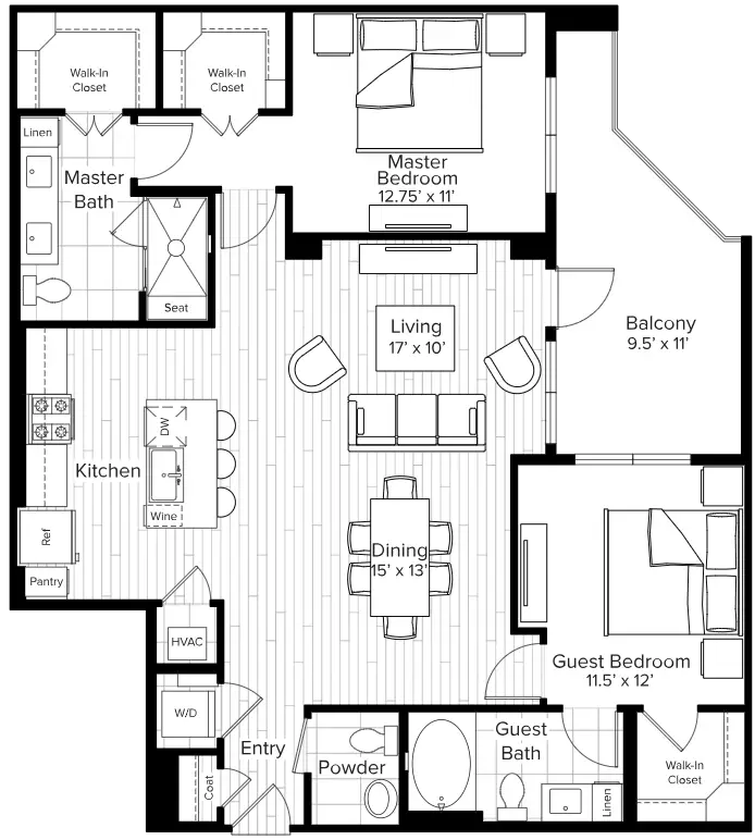 The Parker Houston Apartments FloorPlan 24