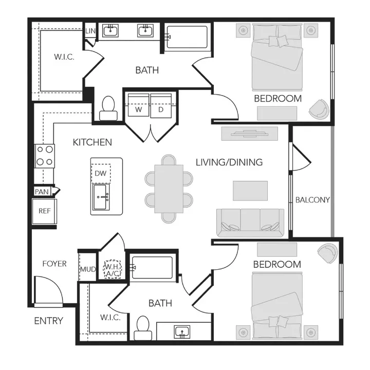 The Rosemary Houston Apartments FloorPlan 12