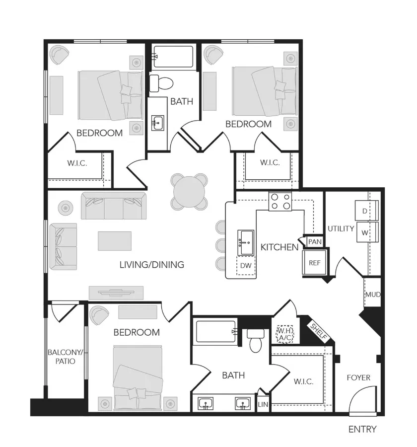 The Rosemary Houston Apartments FloorPlan 18